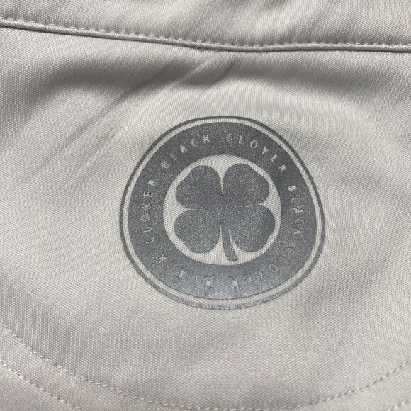BLACK CLOVER Live Lucky Pale Gray Golf Polo Shirt SIze XL Mens Logo - Picture 4 of 8